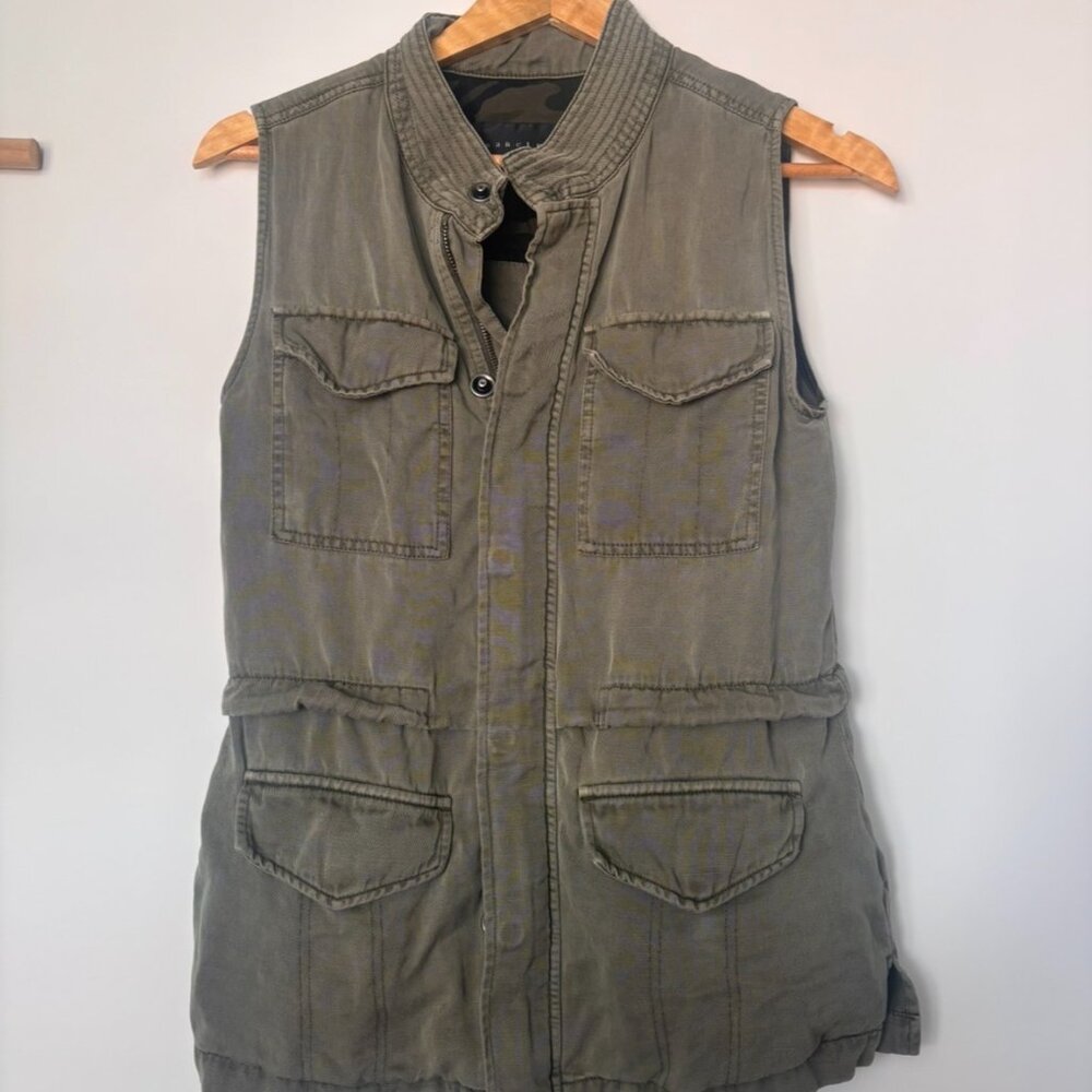 Sanctuary Olive Utility Cargo Vest | Military Style | XS